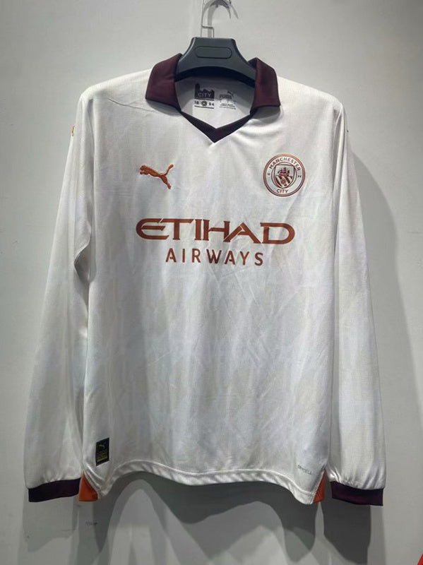 23-24 Manchester City away white long sleeve jerseey