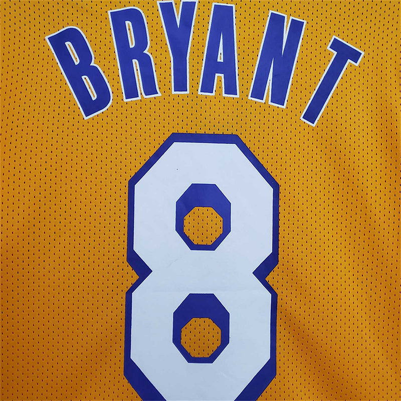 Mitchellness Lakers Yellow No. 8 BRYANT Retro Mesh Short Sleeve
