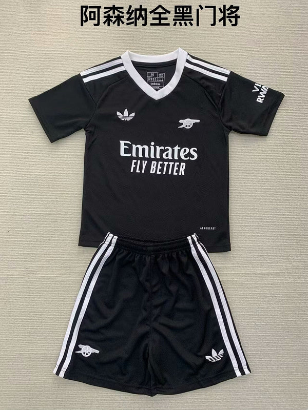 24-25 Arsenal black goalkeeper kid kit and adults uniform