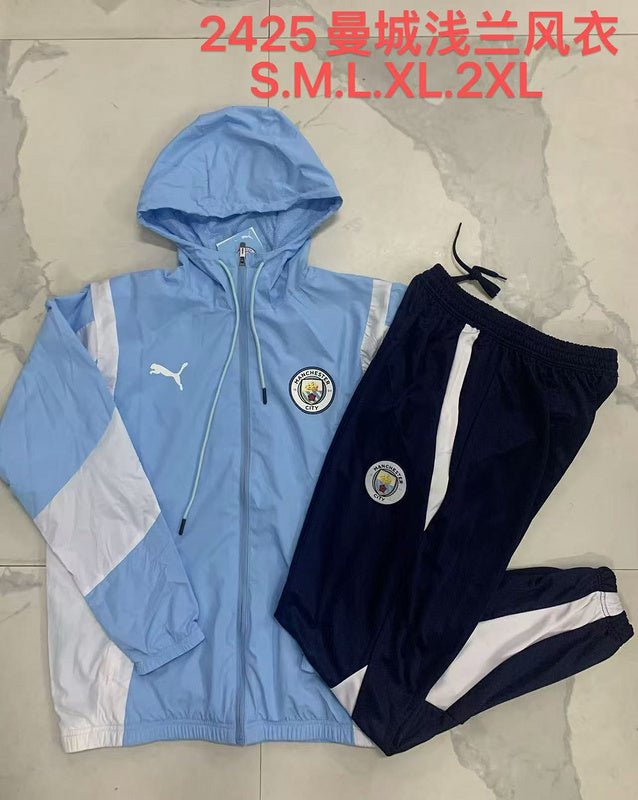 24-25 Manchester City Light Blue windbreaker suit