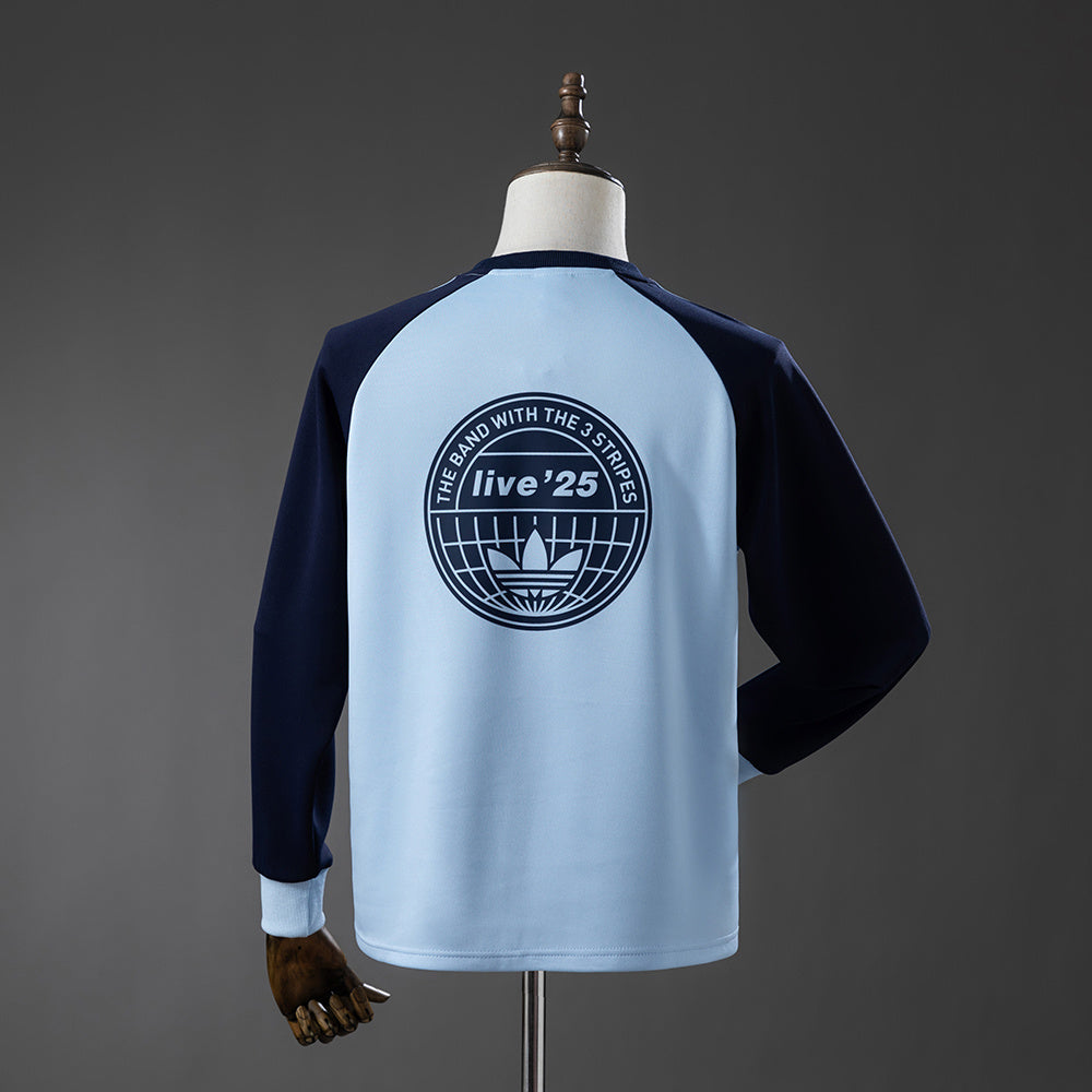 Oasis Tour Three-Striped Long-Sleeve T-Shirt - Sky Blue S-XXL
