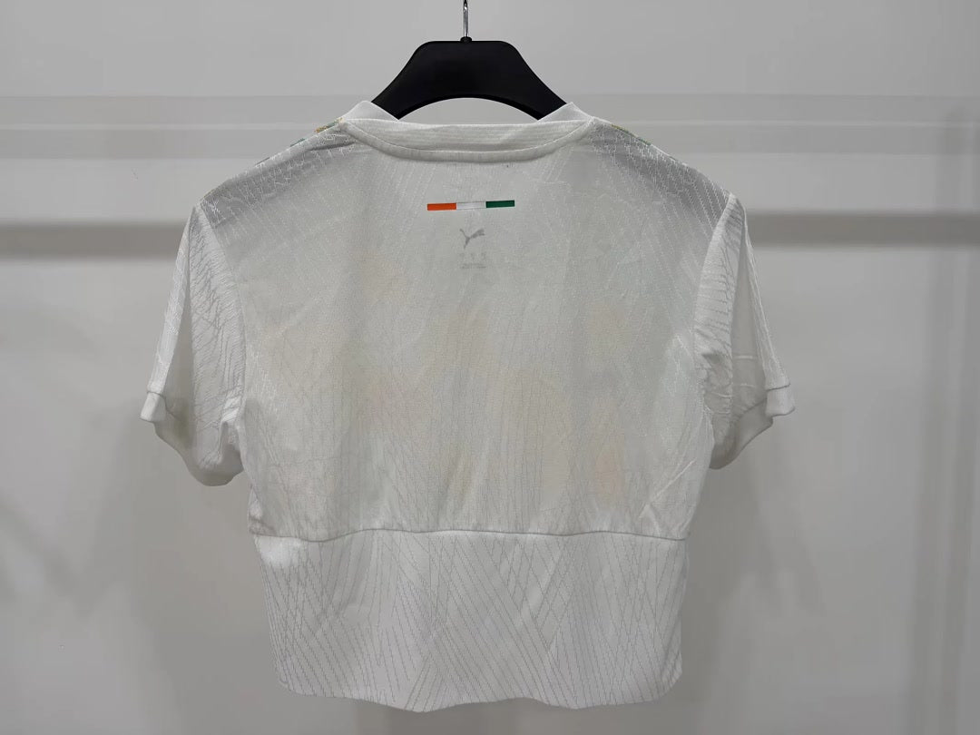 Women CÔTE D’IVOIRE 2026 World Cup away Cropped jersey size S-XXL