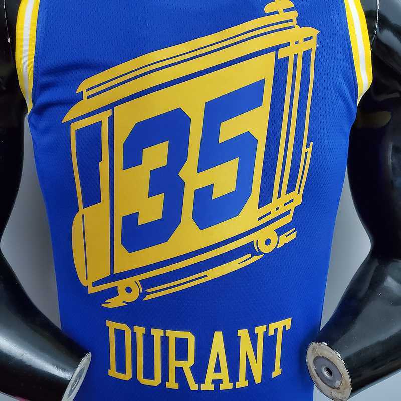 Tram version DURANT#35 Golden State Warriors blue