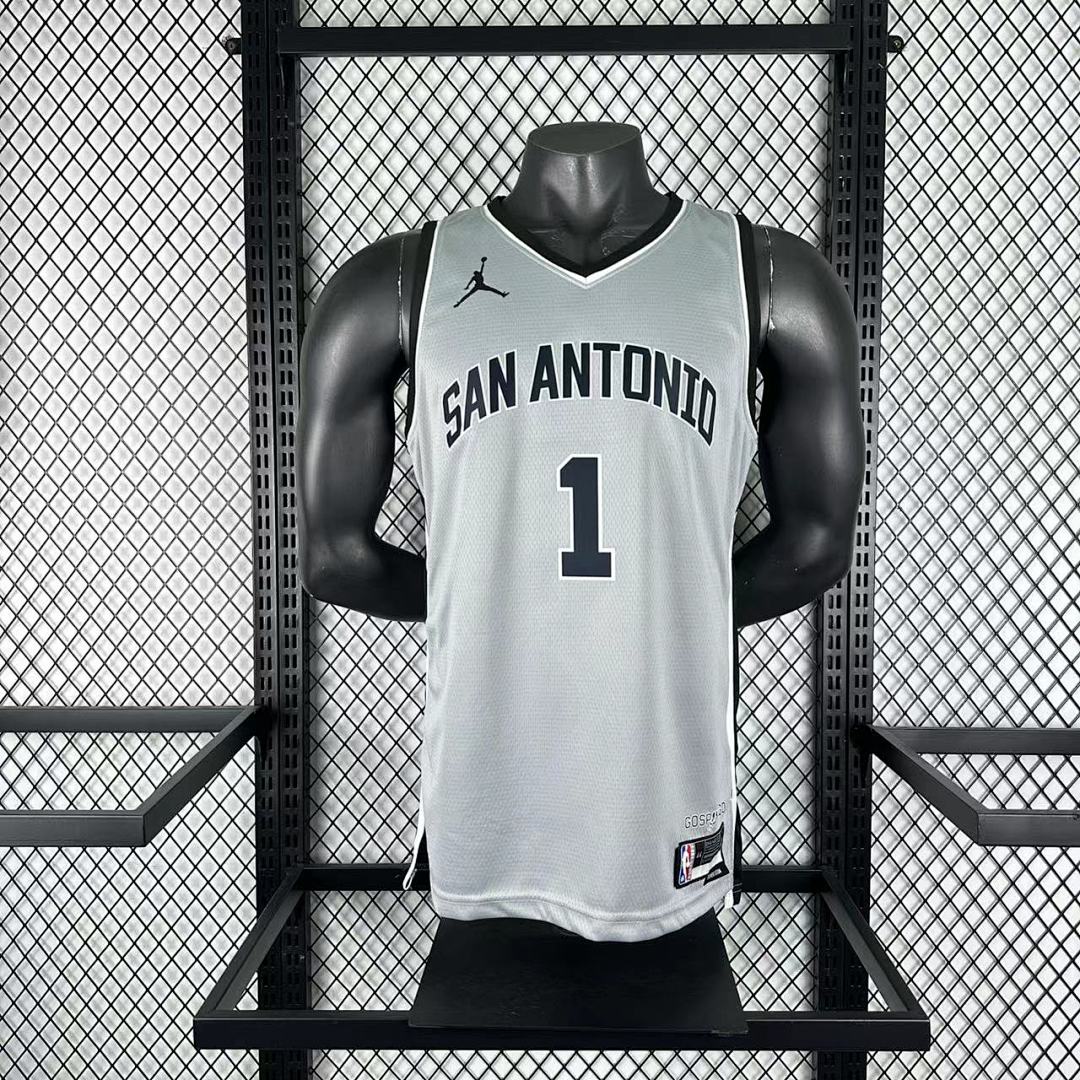 San Antonio Spurs 2026 Limited Edition Gray jersey #1 WEMBANYAMA