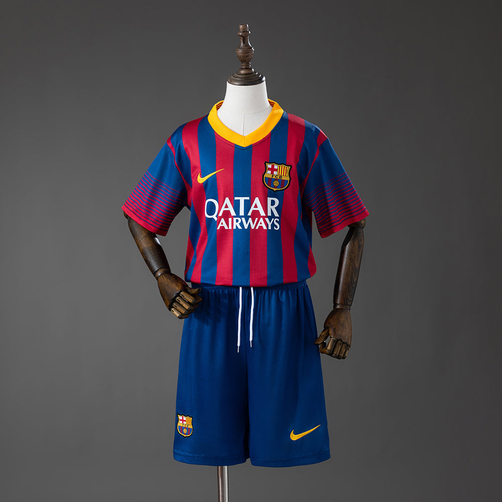 Barcelona 13/14 Home Retro Kids Kit Jersey Size 16-28