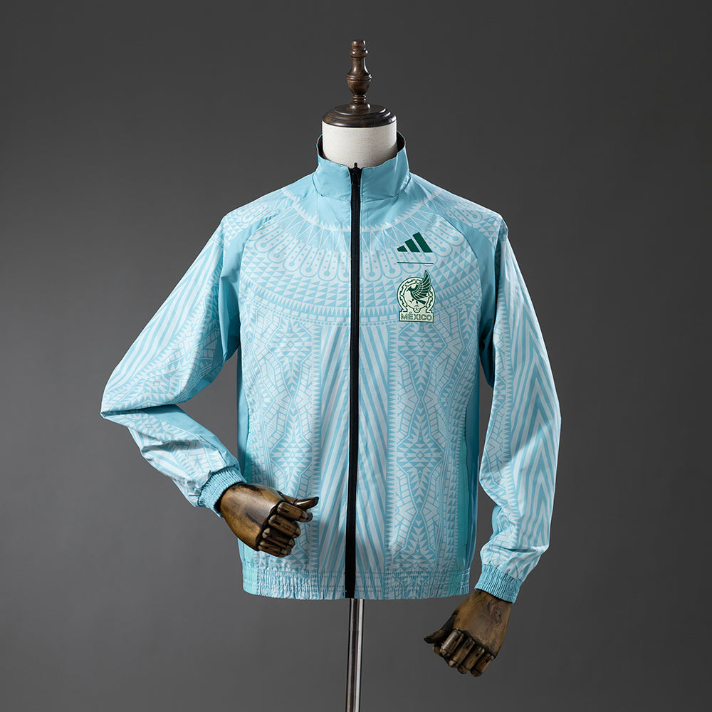 Mexico Reversible Jacket Windbreaker - Red &amp; Sky Blue S-XXL