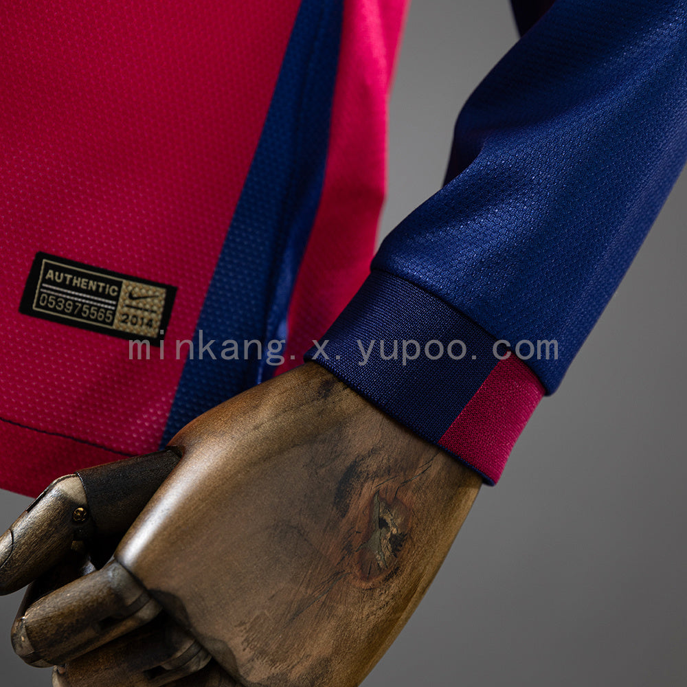 Barcelona 2014/15 Home Long Sleeve Retro Jersey S-XXL