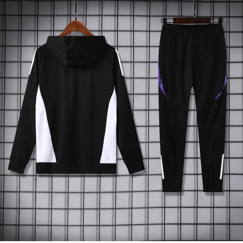 24-25 Real Madrid black hoodie suit