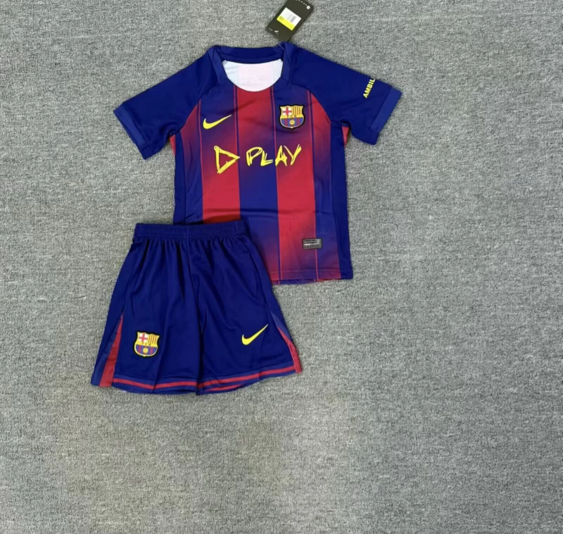 Barcelona 2025/26 Home kid kit With New Sponsor 16-28