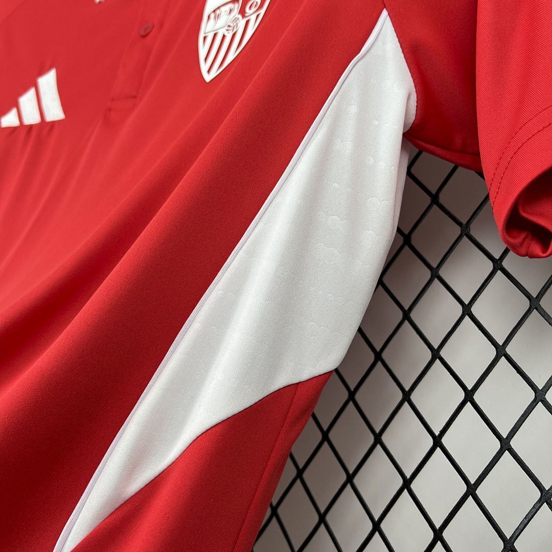 Mens Sevilla FC 2025/26 Red Travel Polo Jersey