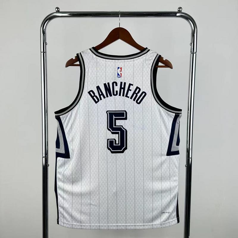 Season 2025 Orlando Magic White No. 5 BANCHERO NBA Jersey