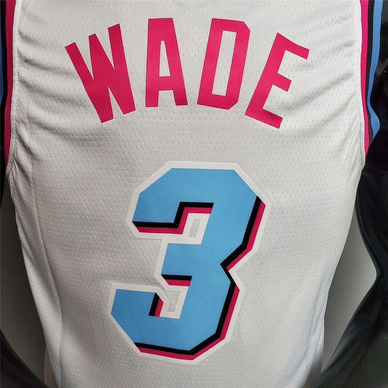 WADE #3 Miami Heat V-neck White