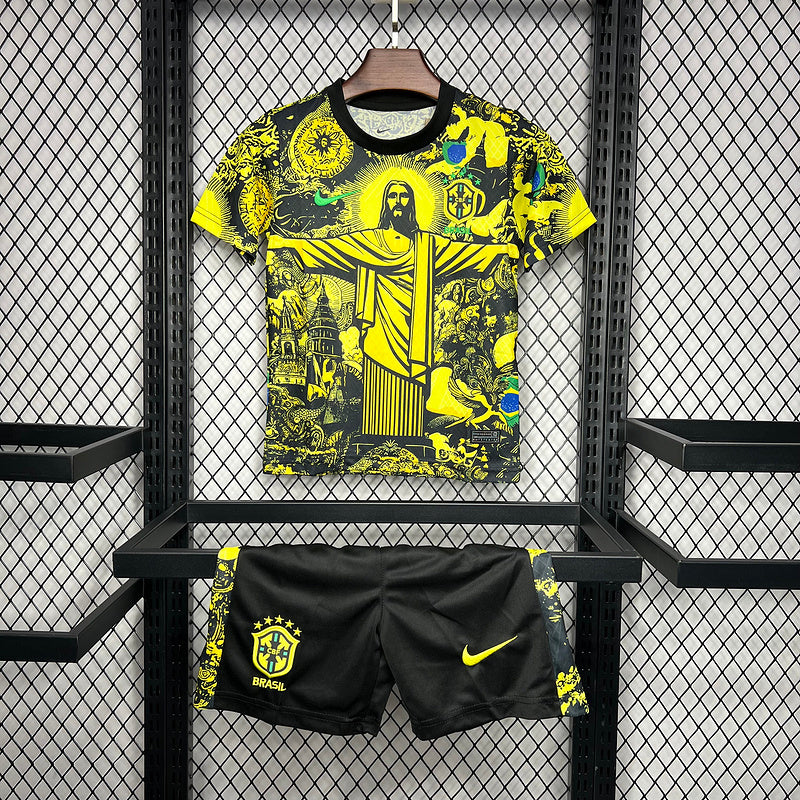 24-25 Brazil Jesus Yellow Special kid kit
