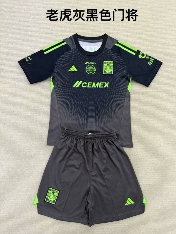 25-26 Tigres black goalkeeper kid kit
