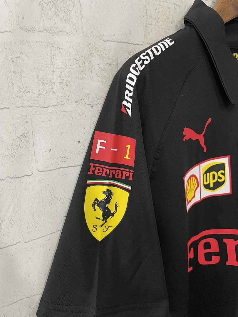 Ferrari 2025 black F1 polo S-3XL