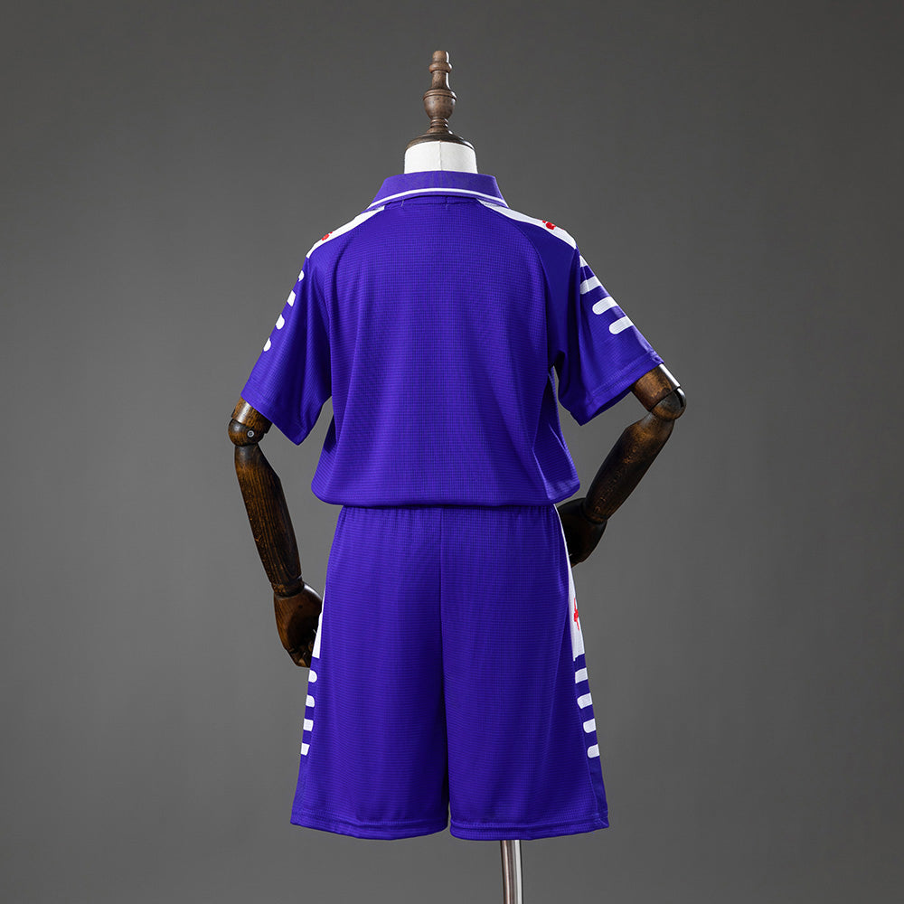 Fiorentina 98/99 Home Retro Kids Kit Jersey Size 16-28