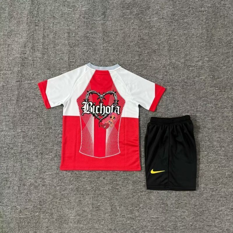 Barcelona 2025/26 Red And White KAROL G VERSION kid kit Size16-28