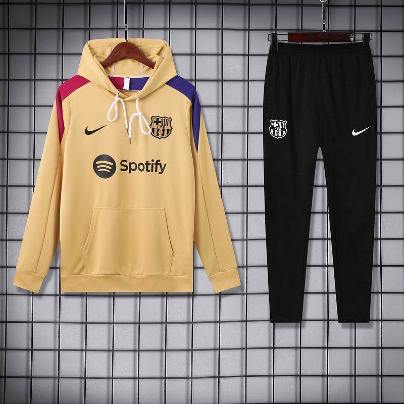 24-25 Barcelona gold hoodie suit