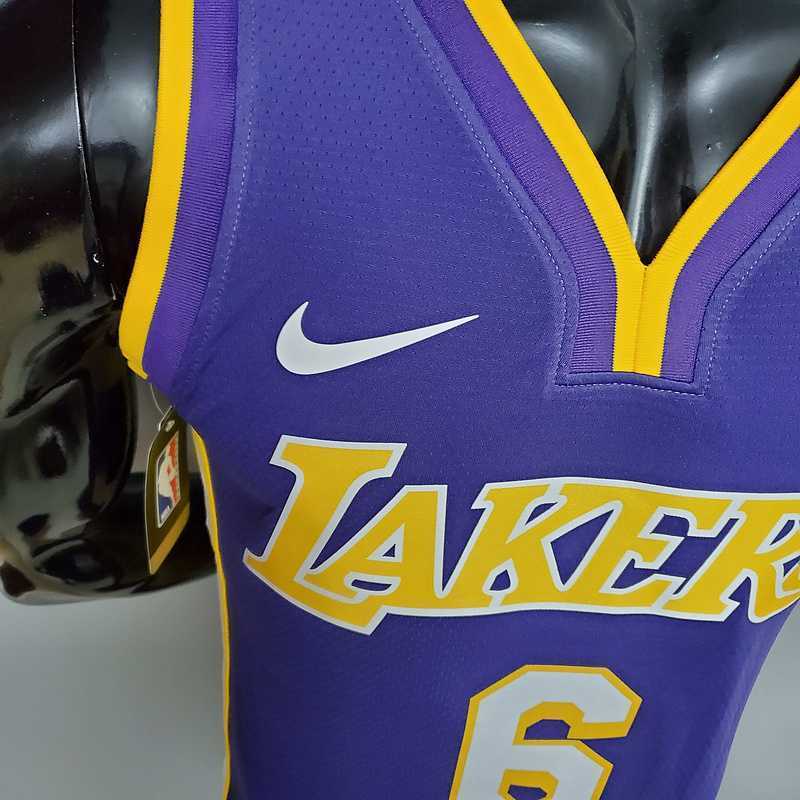 James #6 Lakers purple
