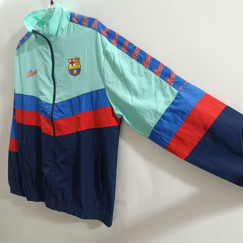 25-26 Barcelona retro blue green red Windbreaker