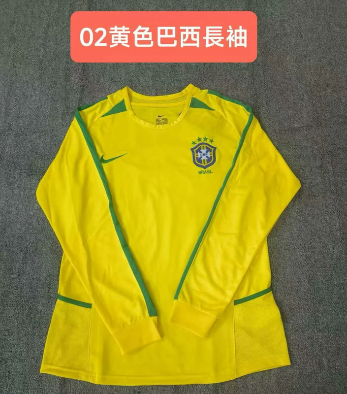 2002 Brazil home long sleeve retro jersey