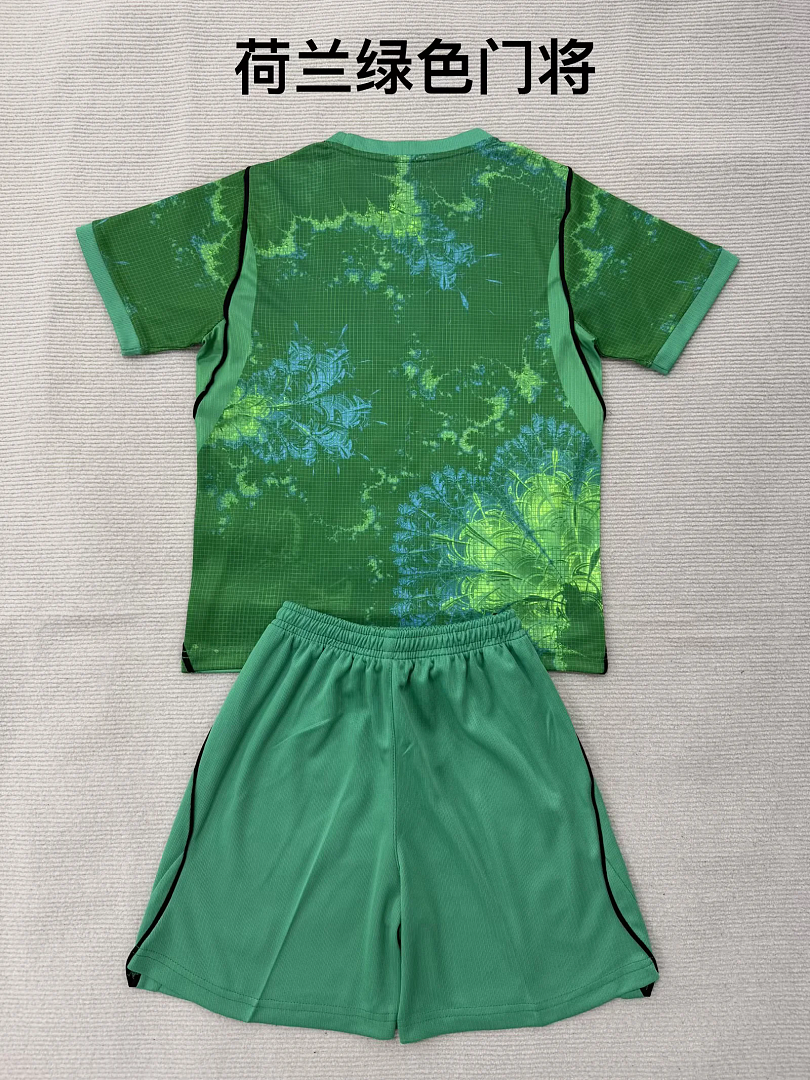 Netherlands 2026 World Cup Green Goalkeeper kids soccer jerseys Size 16-28