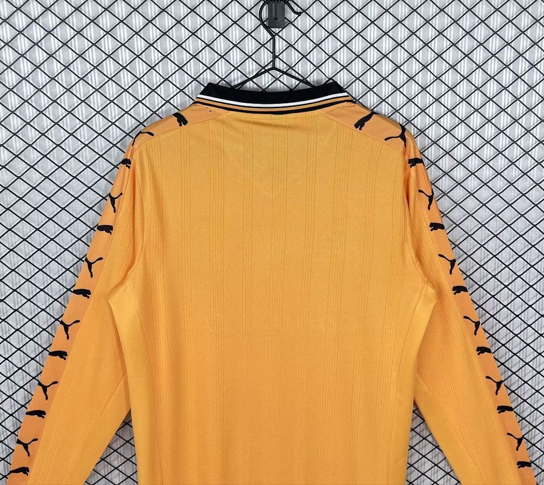 Retro Wolverhampton Wanderers 1998/99 home Long Sleeve soccer jersey size S-2XL