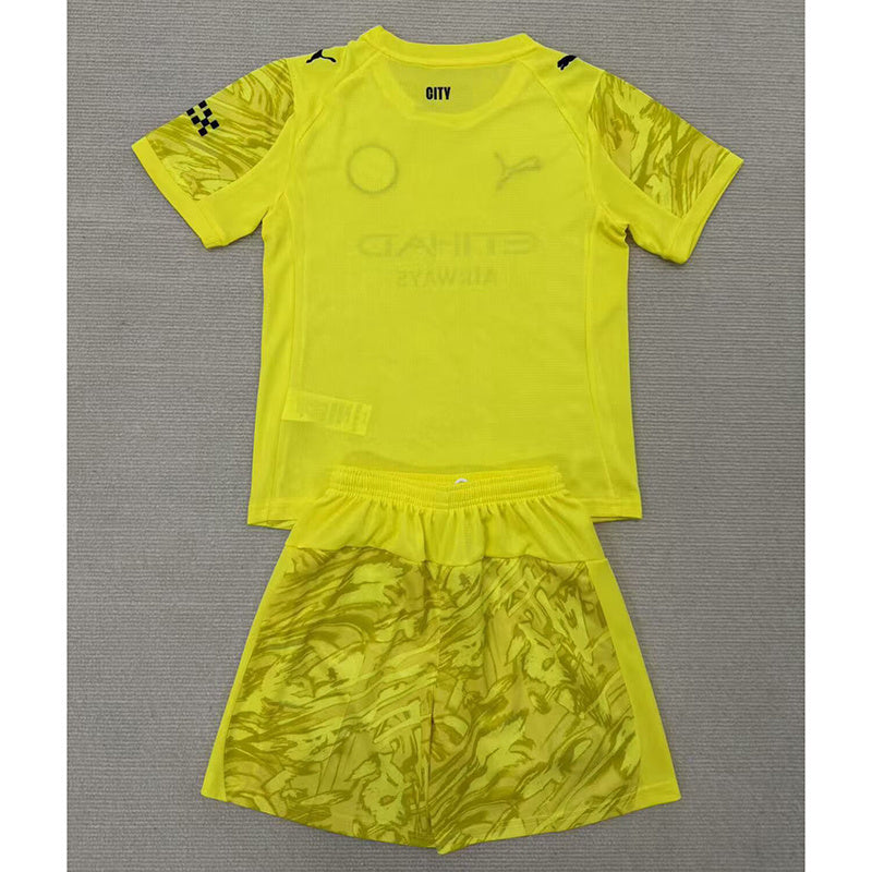 25-26 MCI yellow goalkeeper kid kit