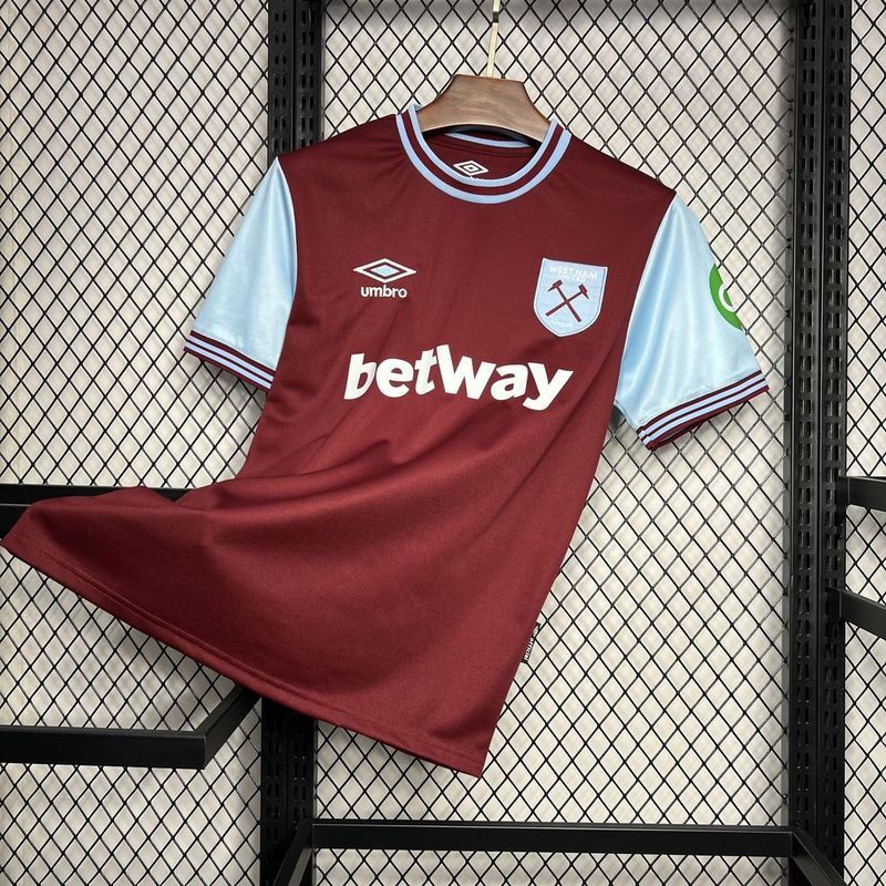 24-25 West ham home soccer jersey
