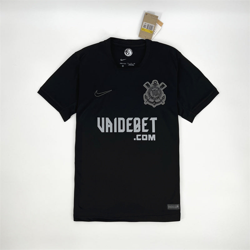 24-25 Corinthians away black soccer jersey