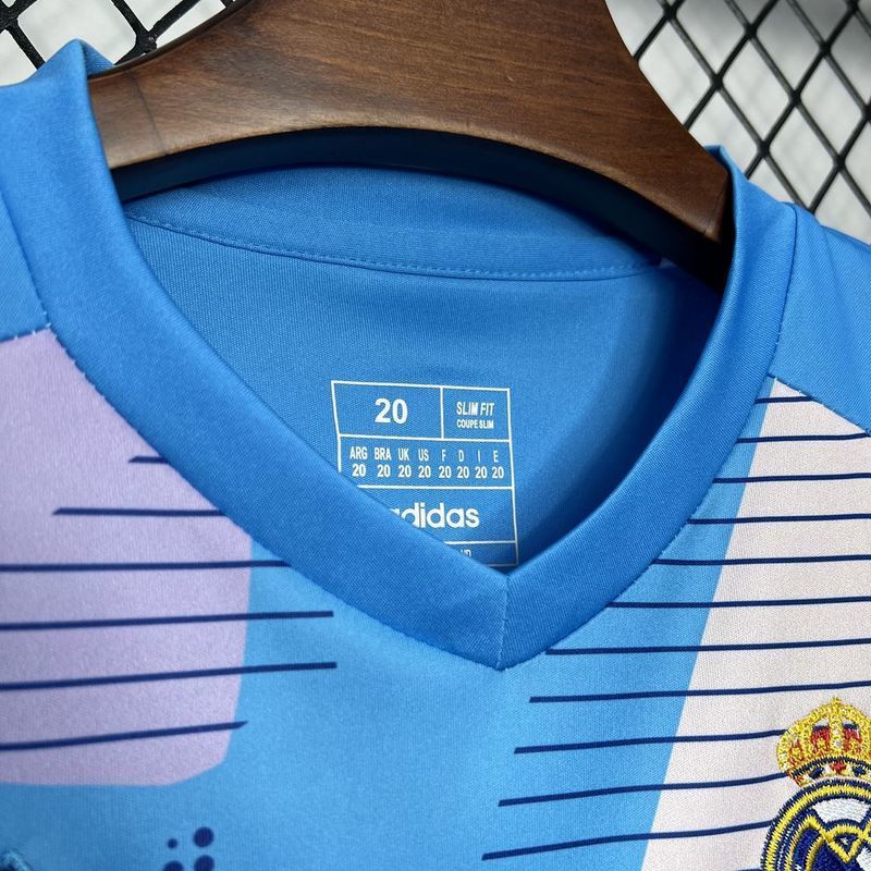 24-25 Real Madrid blue goalkeeper kid kit