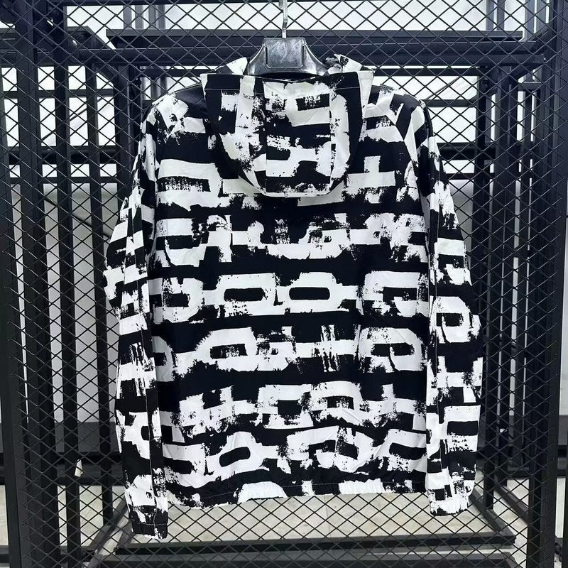 25-26 Barcelona black and white windbreaker