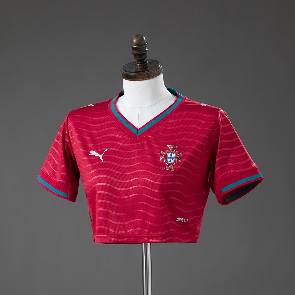 Portugal 2026 Home Women's Crop Top Style Jersey S-XXL