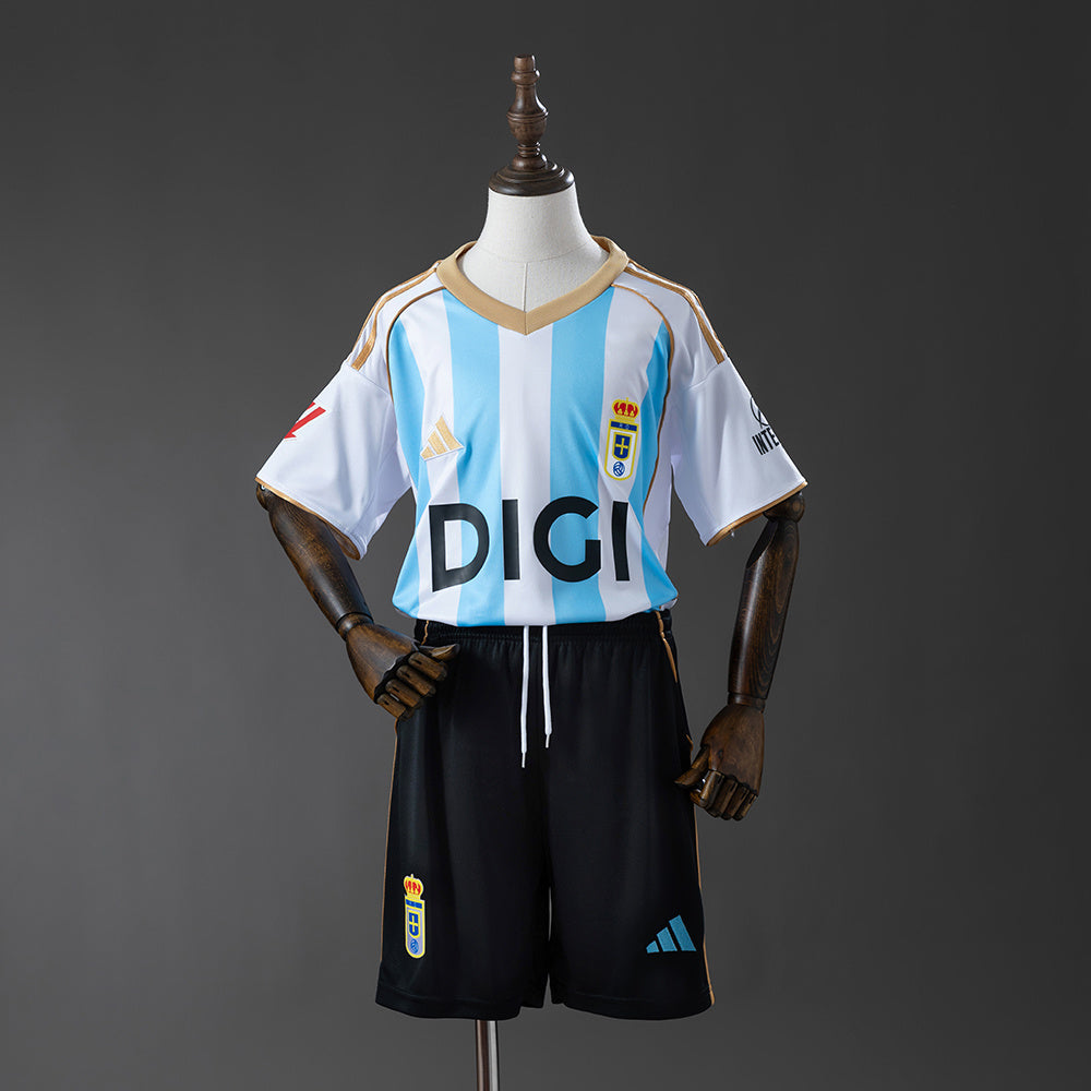 Real Oviedo 25/26 Third Away Kids Kit Jersey Size 16-28