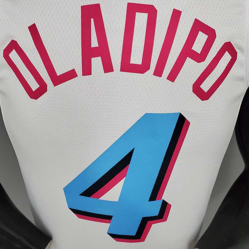 OLADIPO#4 Miami Heat V-neck White