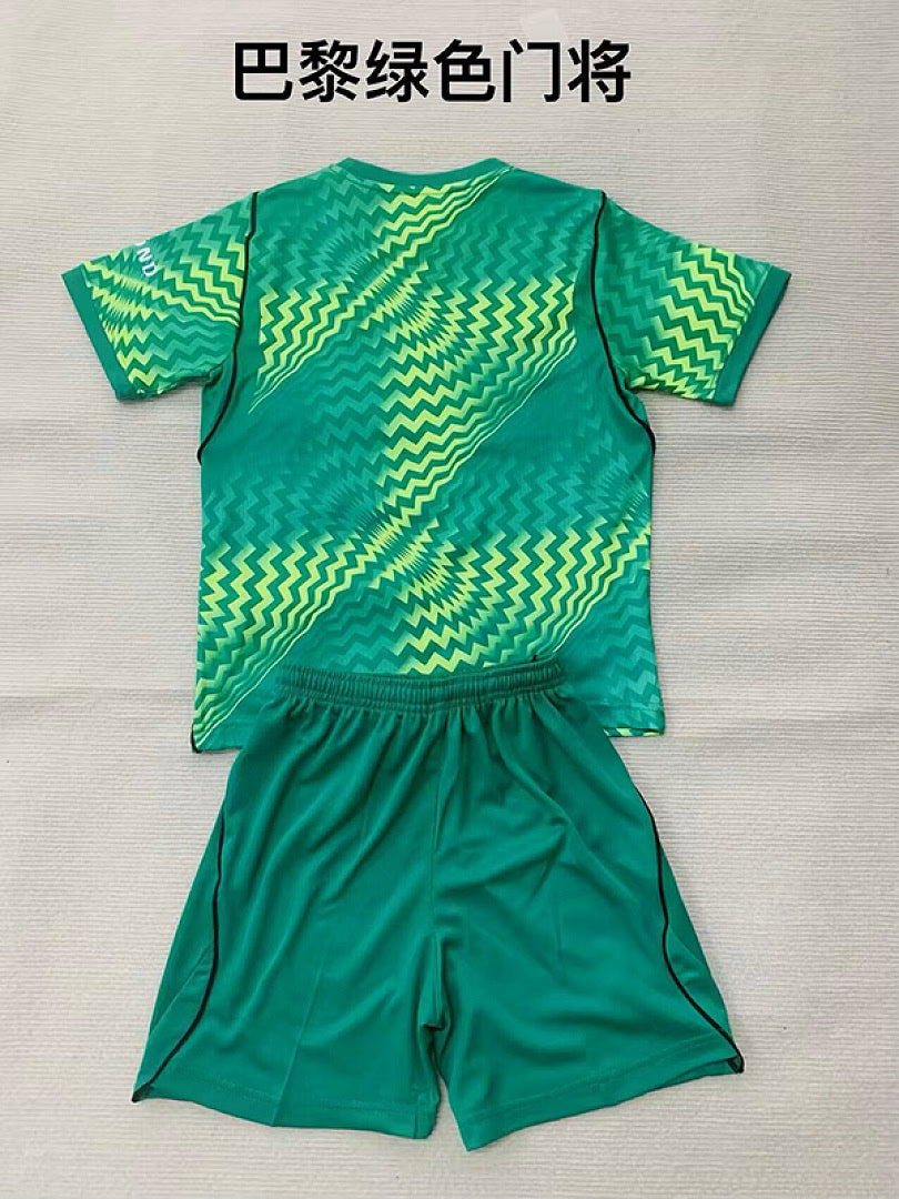 PSG Paris 2026/27 Green Goalkeeper Kids Kit Size 16-28
