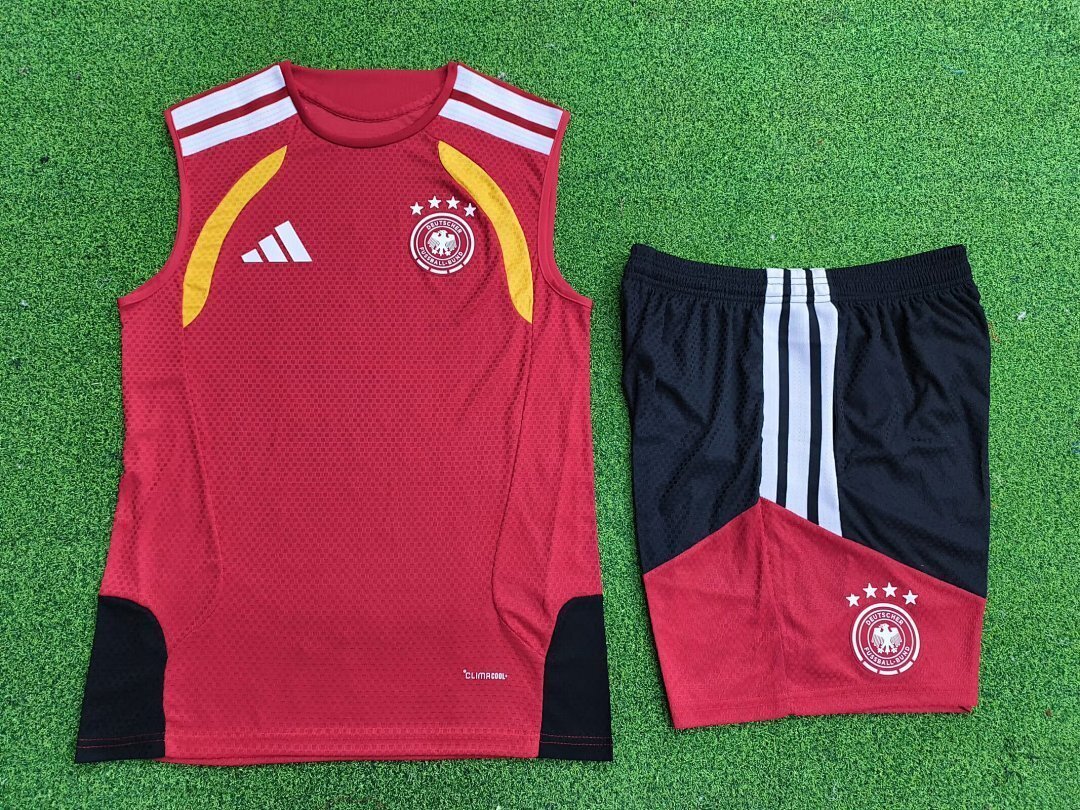 Germany 2025/26 Red Vest Suit Size S-4XL