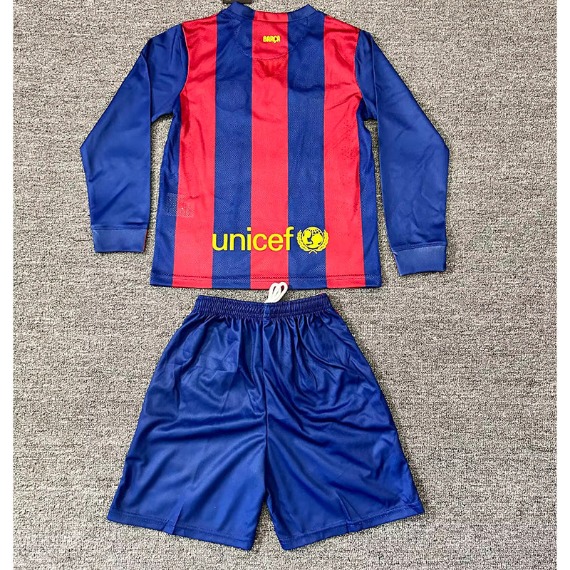 14-15 Barcelona home retro long sleeve kid kit