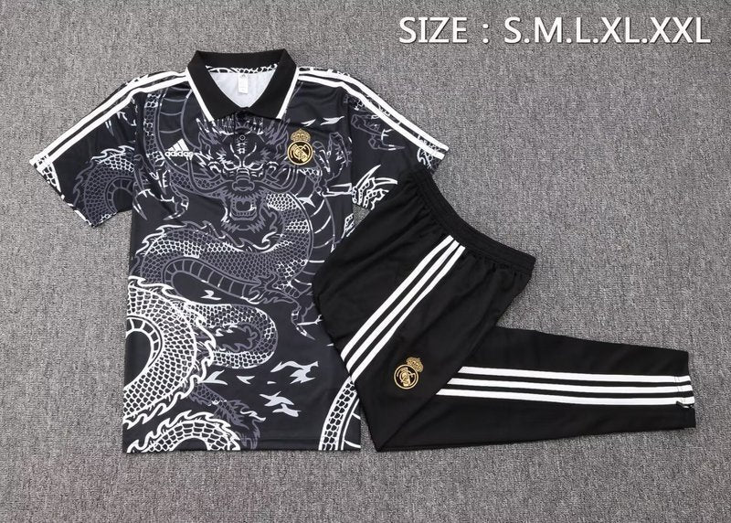 24-25 Real Madrid black dragon polo suit