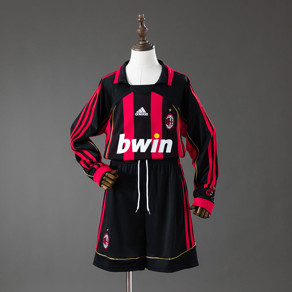 AC Milan 06/07 Home Retro Long Sleeve Kids Kit Jersey SIZE 16-28