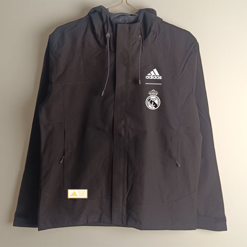 25-26 Real Madrid black windbreaker