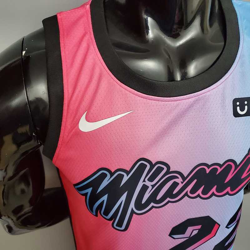 New Miami Heat BUTLER #22 City Edition Pink Blue Gradient Color