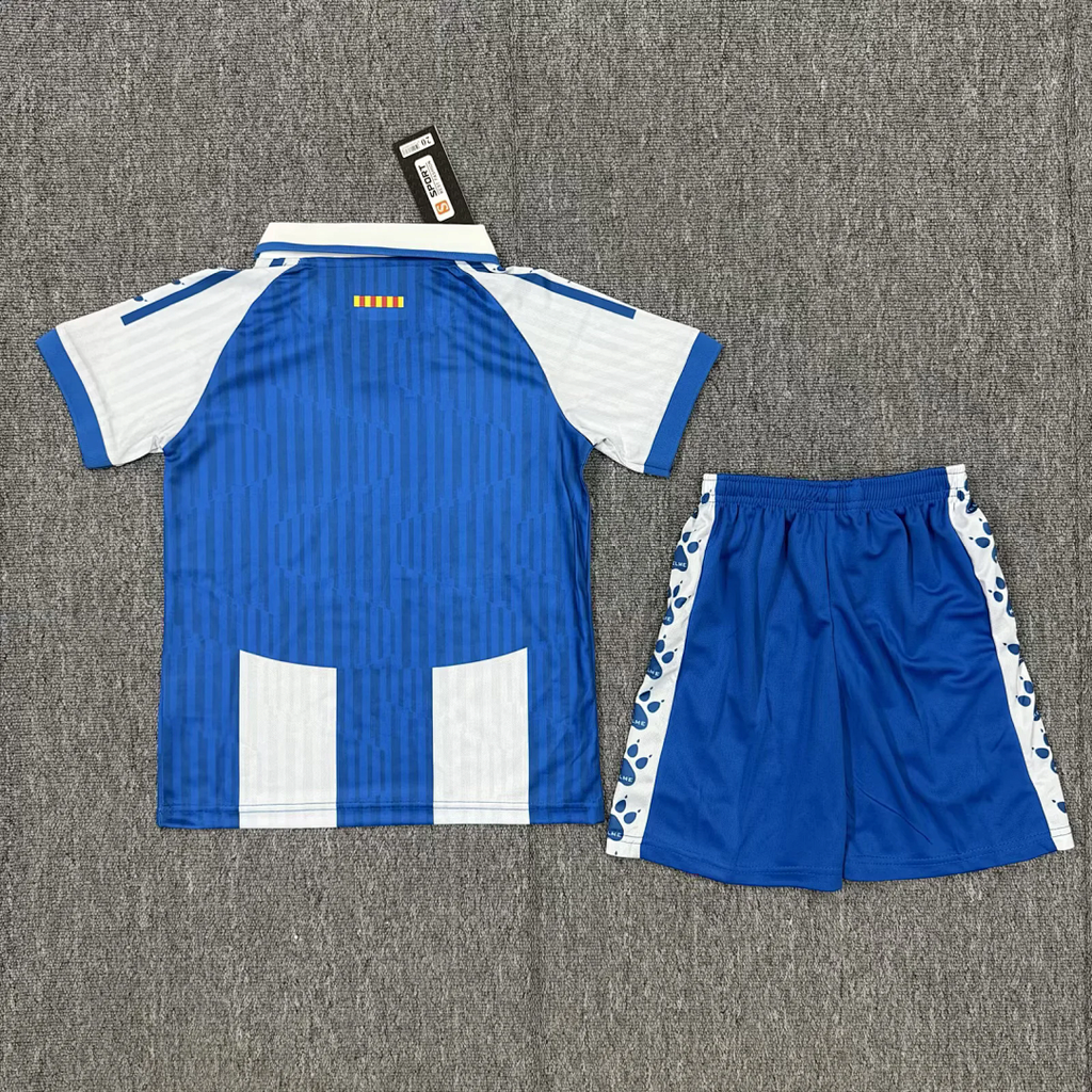 kids kit Espanyol 2025/26 Home soccer jersey size 16-28