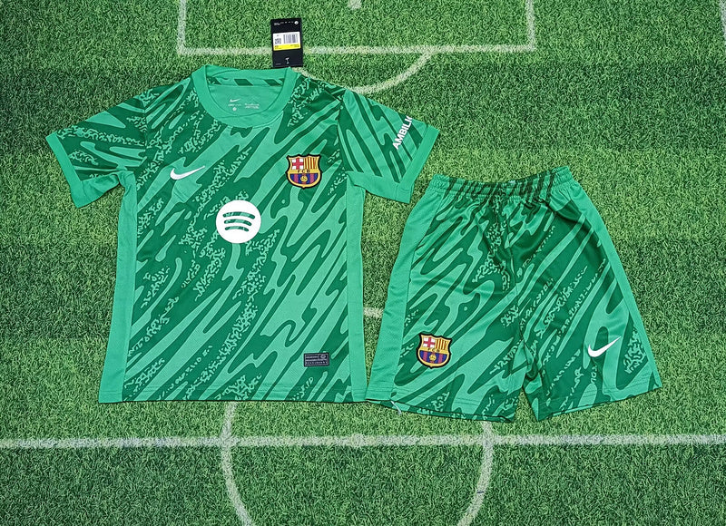 24-25 Barcelona green goalkeeper kid kit