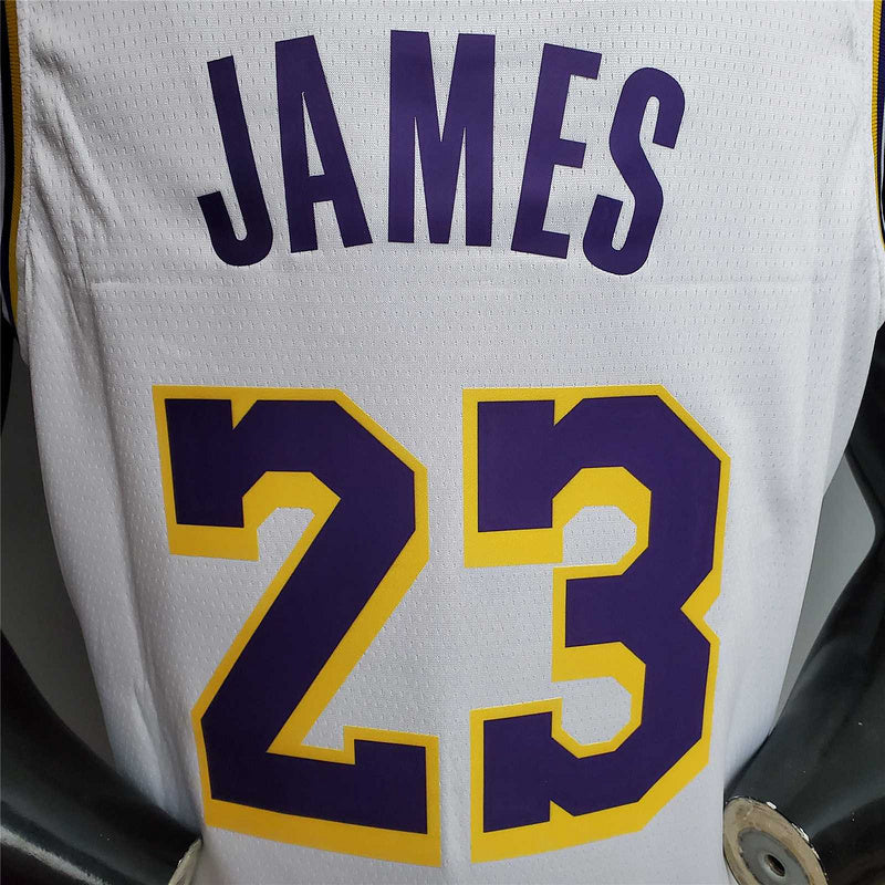 James #23 Lakers Round neck white