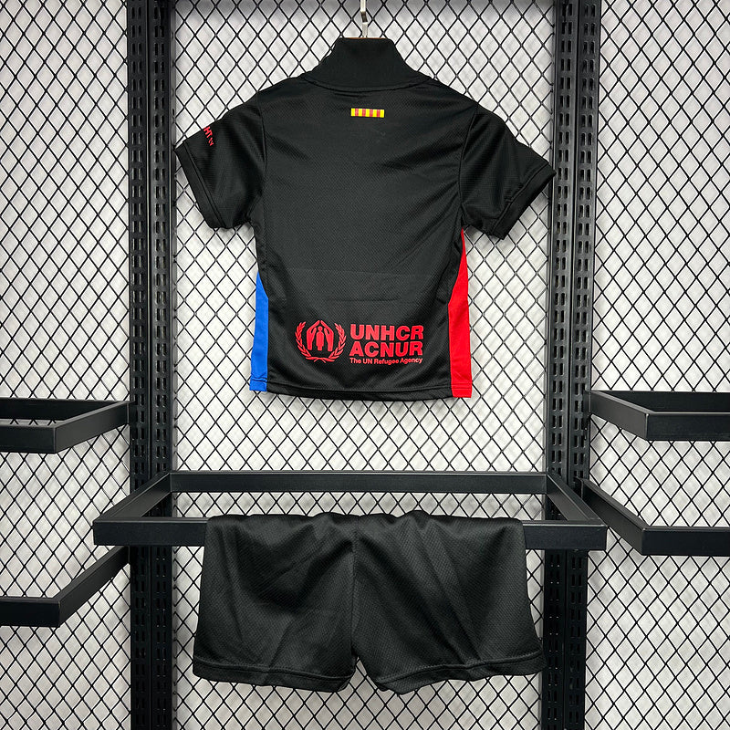 24-25 Barcelona away black kid kit