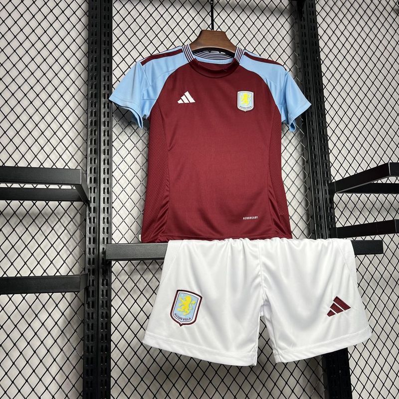 24-25 Aston Villa home kid kit
