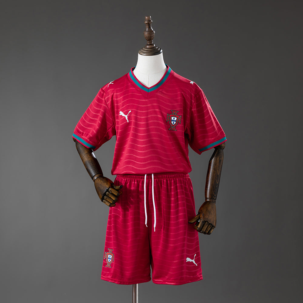 Portugal 2026 Home Kids Kit Jersey Size 16-28