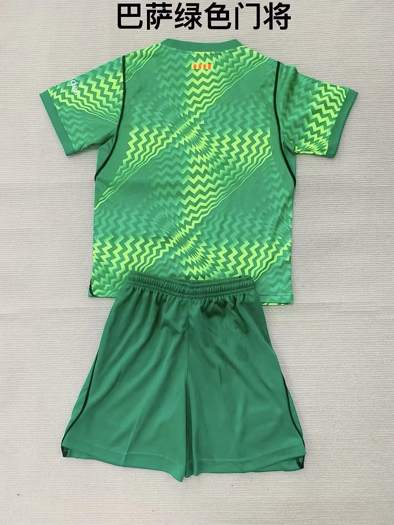 Kids Kit Barcelona 2026/27 Green Soccer Jersey Size: 16-28