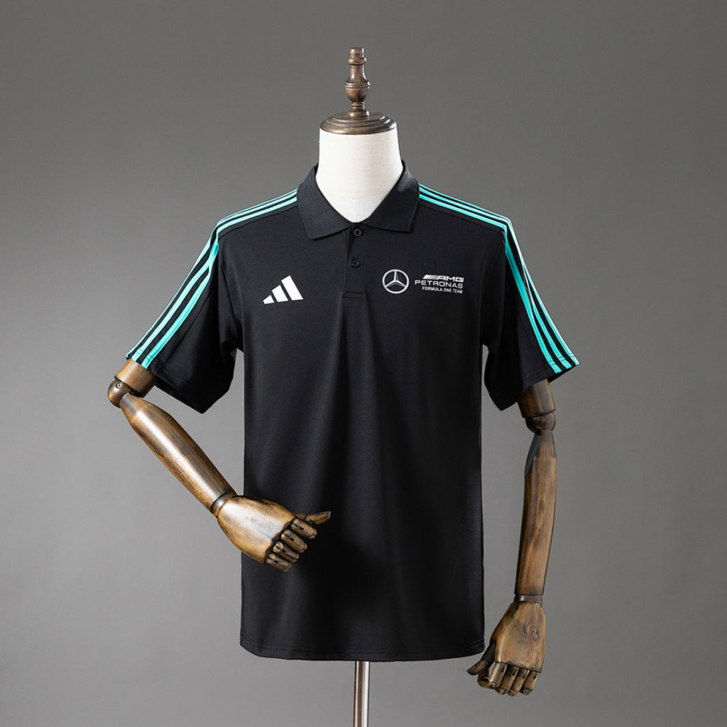 Mercedes 2025 black F1 polo S-3XL